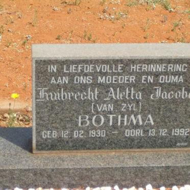 BOTHMA Huibrecht Aletta Jacoba nee VAN ZYL 1930-1992