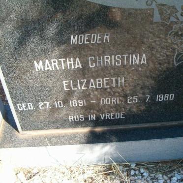 BERGH Martha Christina Elizabeth 1891-1980