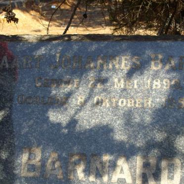 BARNARD Tjaart Johannes 1899-1957
