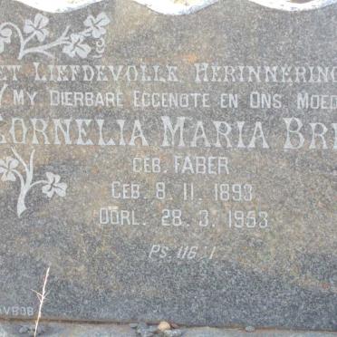 BRITS Cornelia Maria nee FABER 1893-1953