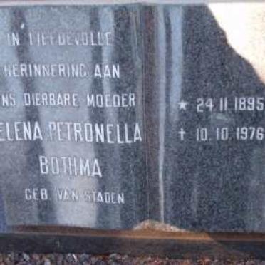 BOTHMA Elena Petronella nee VAN STADEN 1895-1976