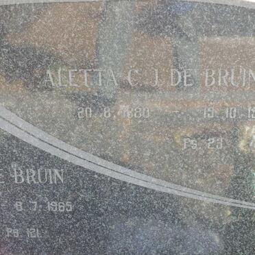 BRUIN Aletta C.J., de 1880-1980