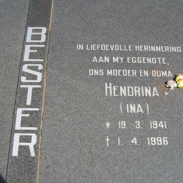 BESTER Hendrina 1941-1996
