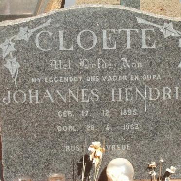 CLOETE Johannes Hendrik 1895-1963