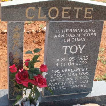 CLOETE Toy 1935-2007