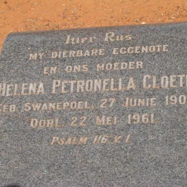 CLOETE Helena Petronella nee SWANEPOEL 1901-1961