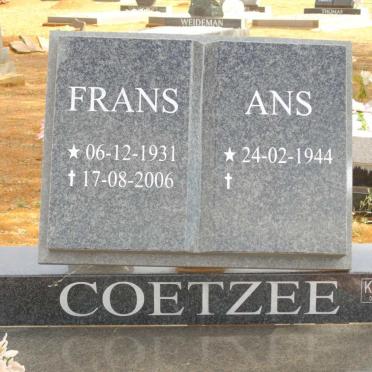 COETZEE Frans 1931-2006 &amp; Ans 1944