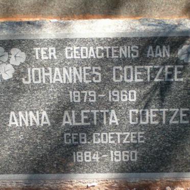 COETZEE Johannes 1879-1960 &amp; Anna Aletta COETZEE 1884-1960