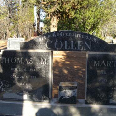 COLLEN Thomas M. 1894-1968 &amp; Martha S. 1894-1966