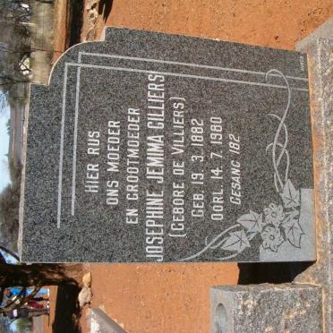 CILLIERS Josephine Jemima nee DE VILLIERS 1882-1980