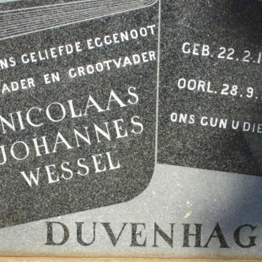 DUVENHAGE Nicolaas Johannes Wessel 1887-1969