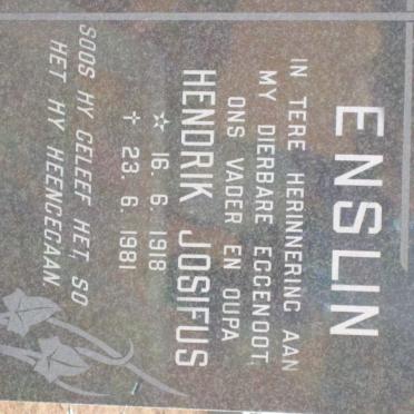 ENSLIN Hendrik Josifus 1918-1981