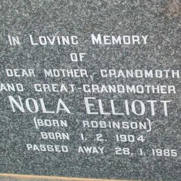 ELLIOTT Nola nee ROBINSON 1904-1985
