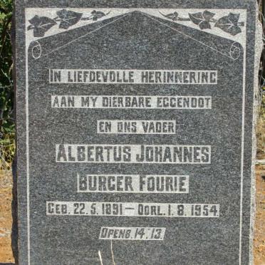 FOURIE Albertus Johannes Burger 1891-1954