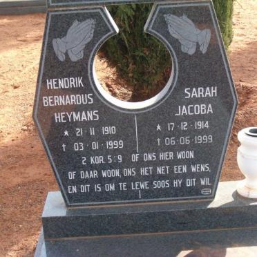 HEYMANS Hendrik Bernardus 1910-1999 &amp; Sarah Jacoba 1914-1999