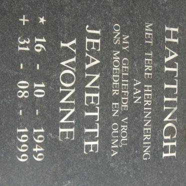 HATTINGH Jeanette Yvonne 1949-1999