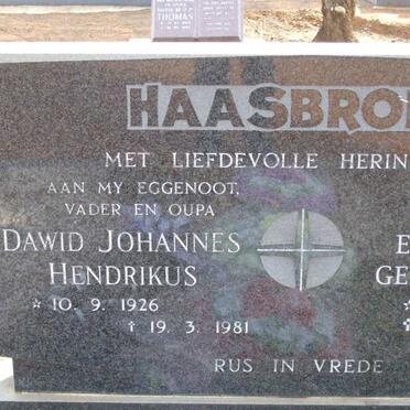 HAASBROEK Dawid Johannes Hendrikus 1926-1981