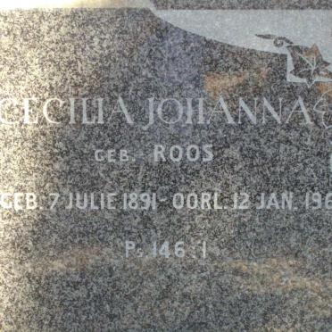 JONKER Cecilia Johanna nee ROOS 1891-1961