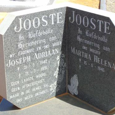 JOOSTE Joseph Adriaan 1942-1991 &amp; Martha Helena 1945-