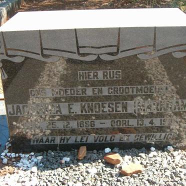 KNOESEN Jacomina E. nee MARKRAM 1896-1985