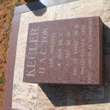 KEULER H.A.C. nee VORSTER 1924-1982