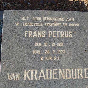 KRADENBURG Frans Petrus, van 1921-1973
