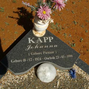 KAPP Johanna neé PIENAAR 1924-1999