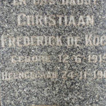 KOCK Christiaan Frederick, de 1915-1961
