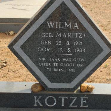 KOTZÉ Wilma nee MARITZ 1921-1984