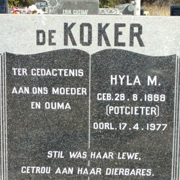 KOKER Hyla M., de nee POTGIETER 1888-1977