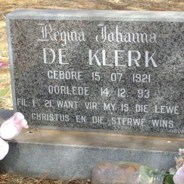 KLERK Regina Johanna, de 1921-1993