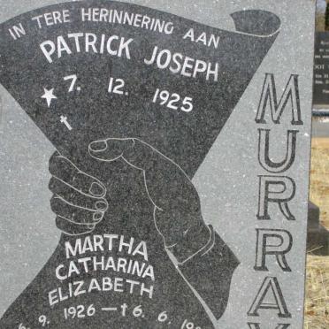 MURRAY Patrick Joseph 1925- &amp; Martha Catharina Elizabeth 1926-1983