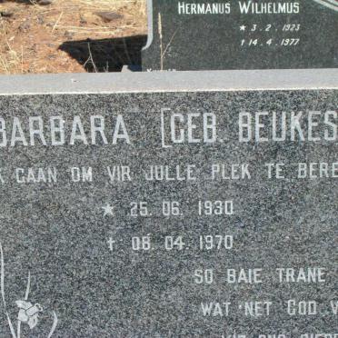 MULLER Barbara nee BEUKES 1930-1970