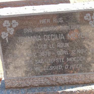 MEYER Johanna Cecilia nee LE ROUX 1878-1958