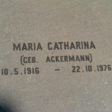 MOLKTE Maria Catharina, von nee ACKERMANN 1916-1976