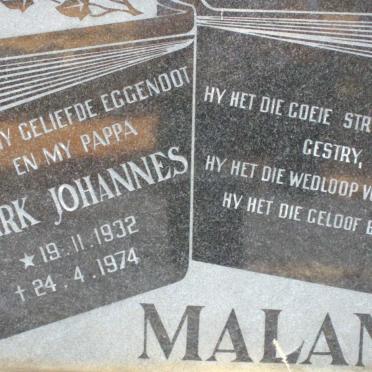 MALAN Dirk Johannes 1932-1974