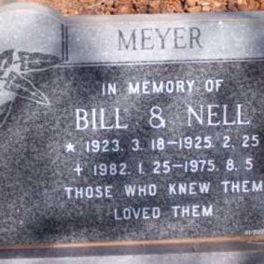 MEYER Bill 1923-1982 &amp; Nell 1925-1975