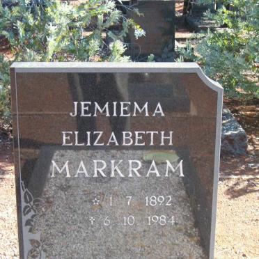 MARKRAM Jemiema Elizabeth 1892-1984