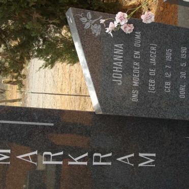 MARKRAM Henry 1900-1980 &amp; Johanna DE JAGER 1905-1990 