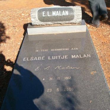 MALAN Elsabe Luitje 1912-2000