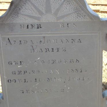 MARITZ Alida Johanna nee SWIEGERS 1881-1931