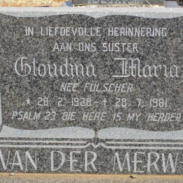 MERWE Gloudina Maria, van der nee FÜLSCHER 1928-1981
