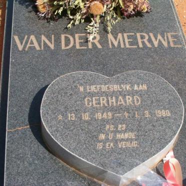 MERWE Gerhard, van der 1949-1990