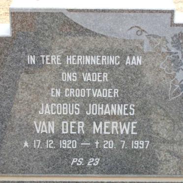 MERWE Jacobus Johannes, van der 1920-1997