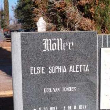 MOLLER Elsie Sophia Aletta nee VAN TONDER 1897-1977