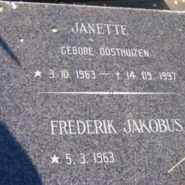 MOLLER Frederik Jakobus 1963- &amp; Janette OOSTHUIZEN 1963-1997