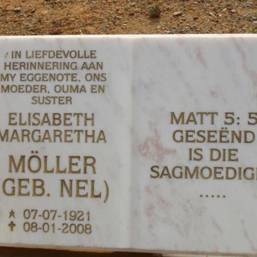 MOLLER Elisabeth Margaretha nee NEL 1921-2008