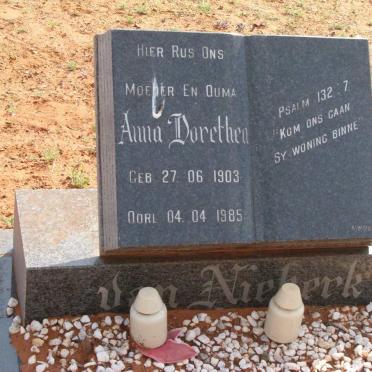 NIEKERK Anna Dorethea, van 1903-1985