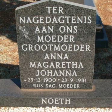 NOETH Anna Magaretha Johanna 1900-1981