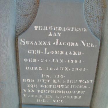 NEL Susanna Jacoba nee LOMBAARD 1864-194?